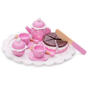 Holz Kaffee/Tee Set mit Schneidetorte