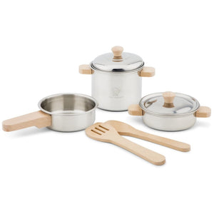Holz und Metall Pfannen Set