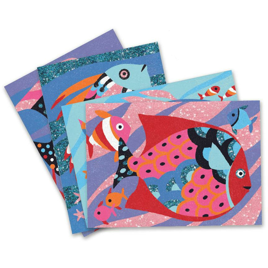 Farbenfrohe Fische / Farbsand