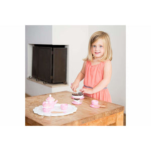 Holz Kaffee/Tee Set mit Schneidetorte