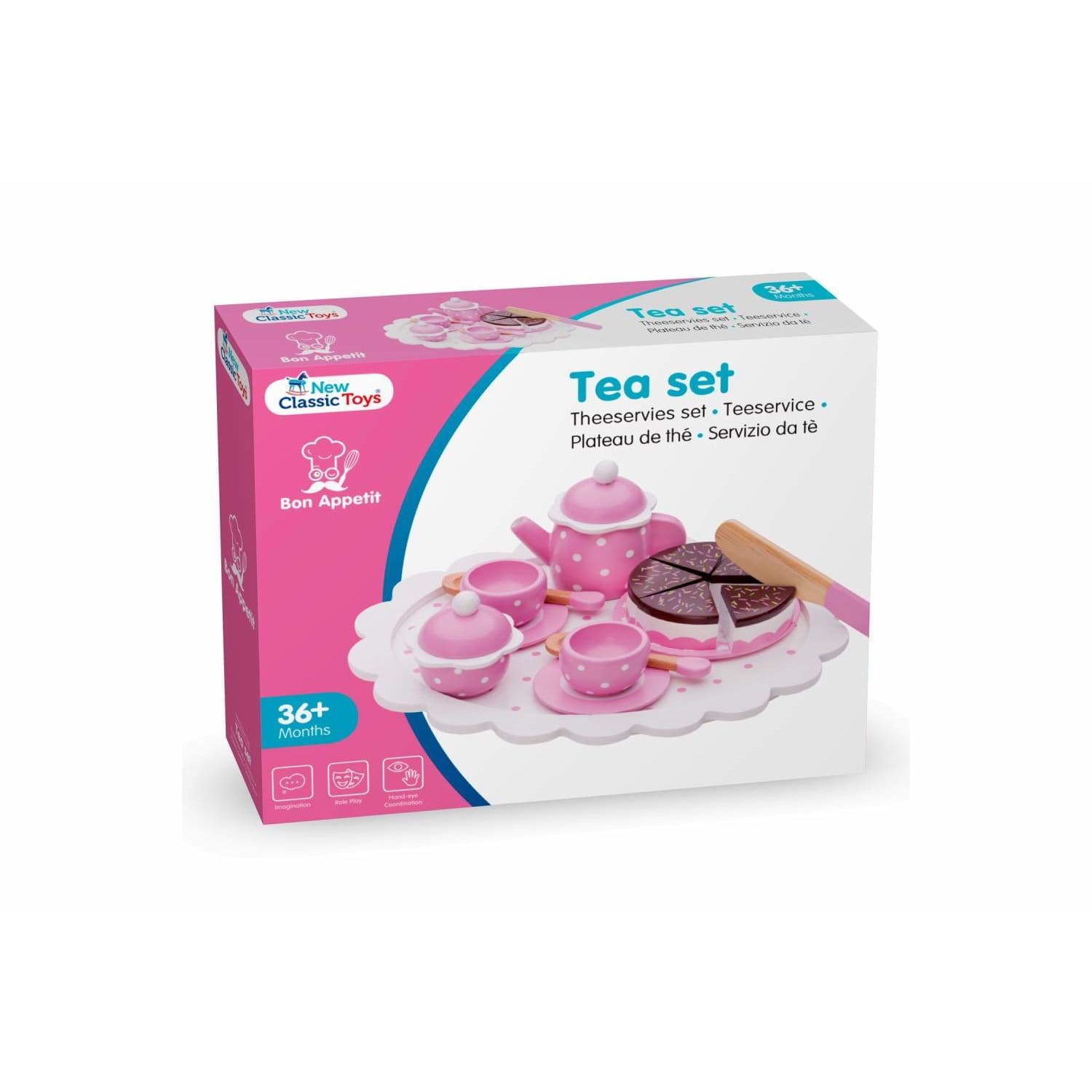 Holz Kaffee/Tee Set mit Schneidetorte