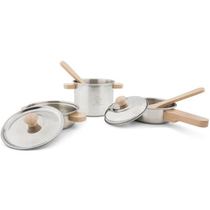 Holz und Metall Pfannen Set
