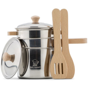 Holz und Metall Pfannen Set