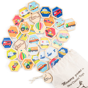 Memory Fahrzeuge aus Holz