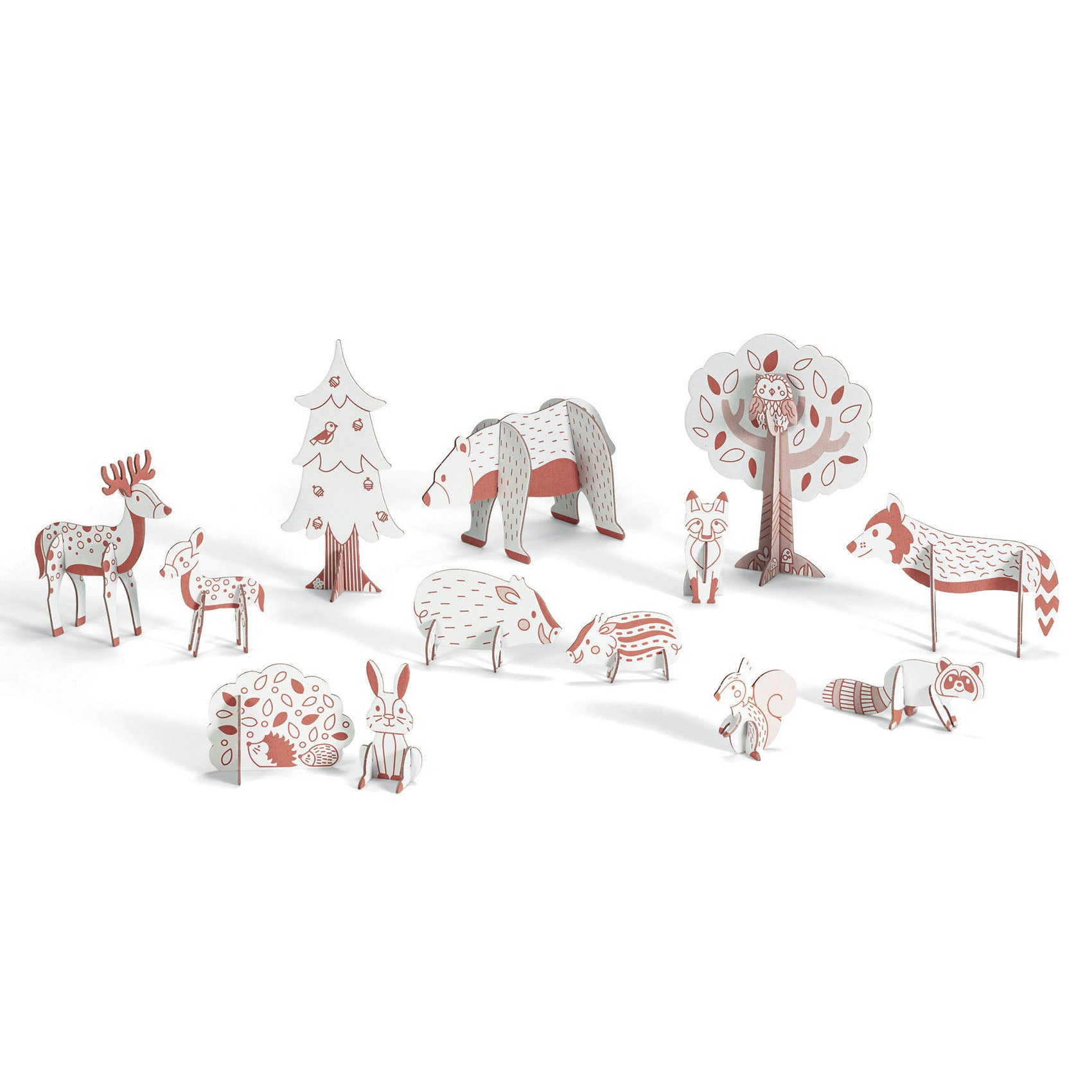 Im Wald - Anmalen, Zusammenstecken, Spielen