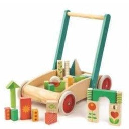 Holz Babywalker mit Bausteinen TL