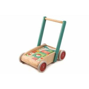 Holz Babywalker mit Bausteinen TL
