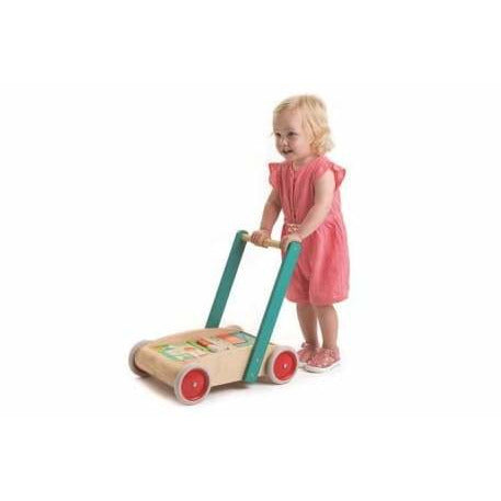 Holz Babywalker mit Bausteinen TL