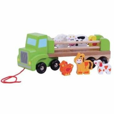 Holz Nachzieh-LKW mit Tieren