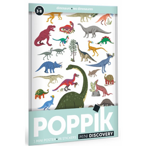 Poppik Stickerposter - Mini Discovery (1 Poster A4 + 26 Sticker) / Dinosaurier (3-8 J.)