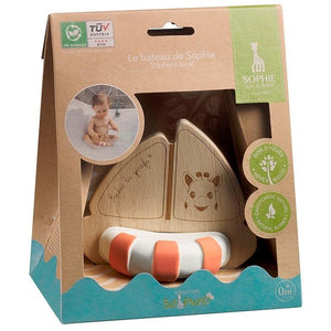 Sophie la girafe® So'Pure - Greifling/Beißring Boot / Naturkautschuk + Kautschukbaumholz
