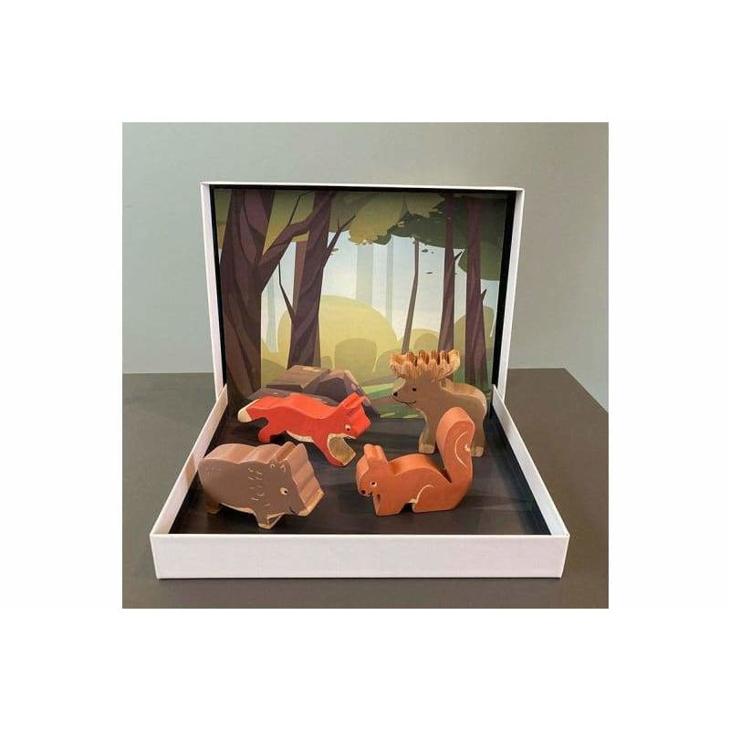 *NEU* HEVEA - Holztiere Wald Set 4 tlg. /Kautschukbaumholz (Fairtrade)
