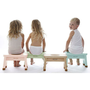 HEVEA Kinderhocker - Kautschukbaumholz / Sage Green