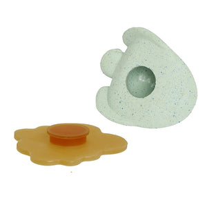 HEVEA - Badespielzeug Set Ente + Frosch - Naturkautschuk / upcycled / Sand + Sage