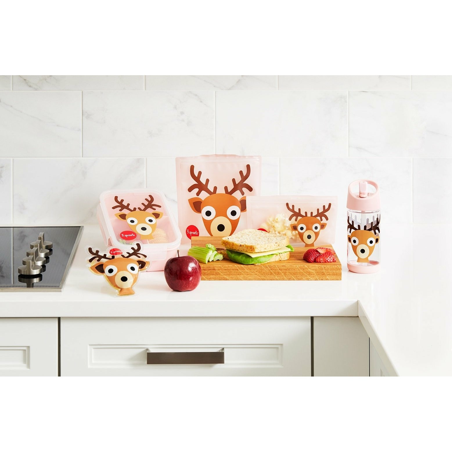 3 Sprouts - Snack Bag / 2er Pack / wiederverwendbar / Rentier