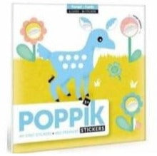 Poppik Stickerkarten - Meine ersten Sticker (6 Karten + 96 Sticker) / Waldtiere