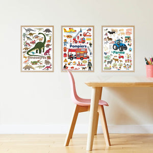 Poppik Stickerposter - Mini Discovery (1 Poster A4 + 27 Sticker) / Bauernhof (3-8 J.)