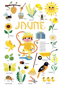 Poppik Stickerposter - Mini Discovery (1 Poster A4 + 24 Sticker) / Garten / Gelb (3-8 J.)