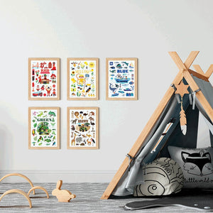 Poppik Stickerposter - Mini Discovery (1 Poster A4 + 24 Sticker) / Garten / Gelb (3-8 J.)