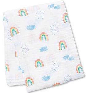 lulujo - Mulltuch / Baumwolle / 120 x 120 cm / Rainbow Sky
