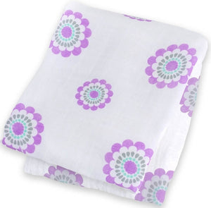 lulujo Bamboo Swaddle Mulltuch / 120 x 120 cm / Lavender Medallion