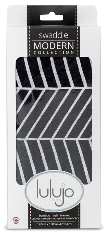 lulujo Bamboo Swaddle Mulltuch / 120 x 120 cm / Herringbone