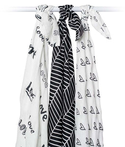 lulujo Bamboo Swaddle Mulltuch / 120 x 120 cm / Herringbone