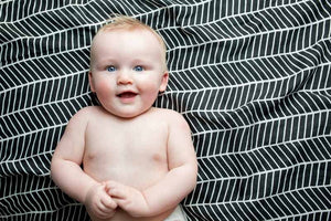 lulujo Bamboo Swaddle Mulltuch / 120 x 120 cm / Herringbone