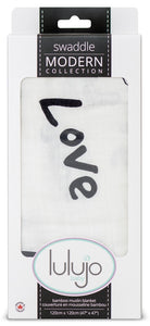 lulujo Bamboo Swaddle Mulltuch / 120 x 120 cm / Love