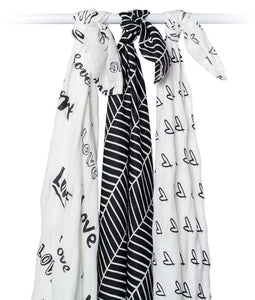 lulujo Bamboo Swaddle Mulltuch / 120 x 120 cm / Love