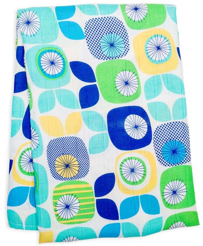 lulujo Bamboo Swaddle Mulltuch / 120 x 120 cm / Funky Fruits
