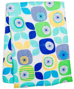 lulujo Bamboo Swaddle Mulltuch / 120 x 120 cm / Funky Fruits
