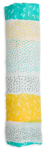 lulujo Bamboo Swaddle Mulltuch / 120 x 120 cm / Aqua Spotted Lines