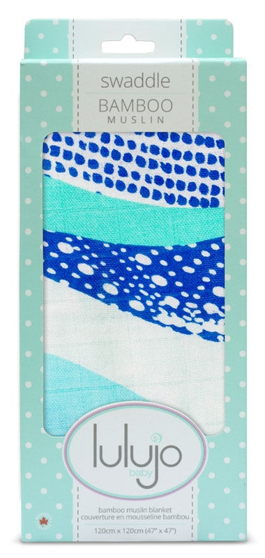 lulujo Bamboo Swaddle Mulltuch / 120 x 120 cm / Waves