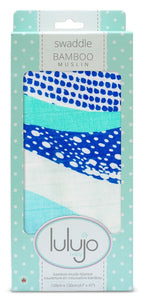 lulujo Bamboo Swaddle Mulltuch / 120 x 120 cm / Waves