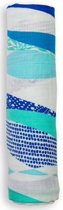 lulujo Bamboo Swaddle Mulltuch / 120 x 120 cm / Waves