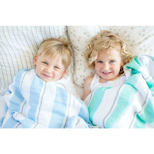 Kinderdecke - Aqua Stripe