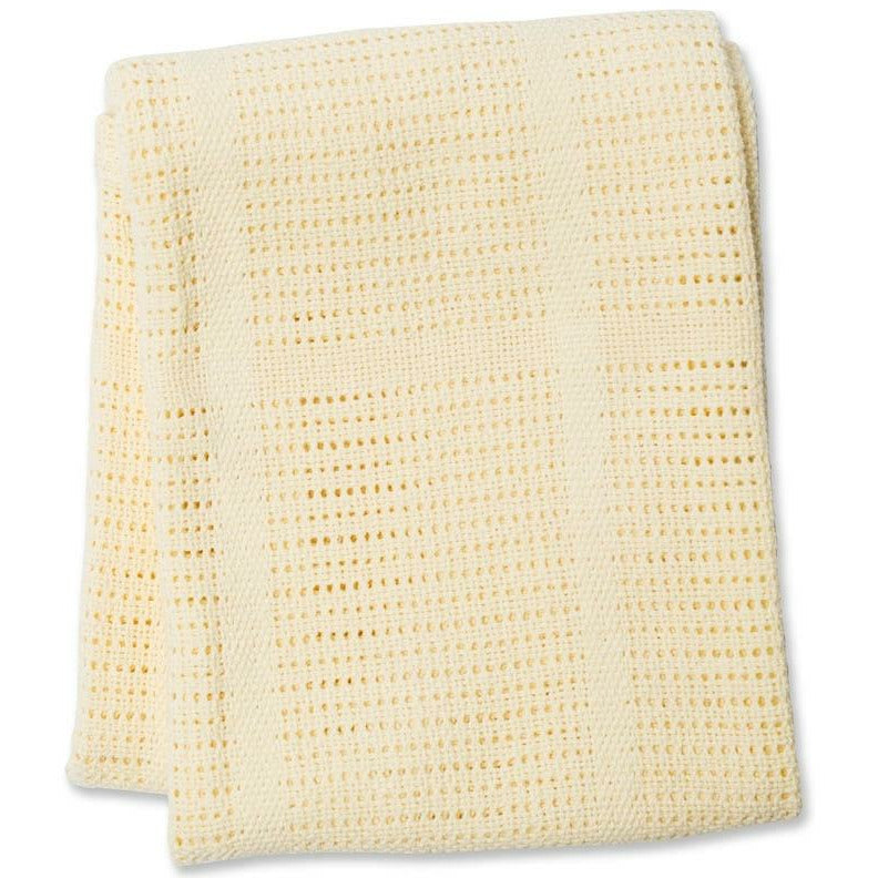Baumwoll-Strickdecke Yellow