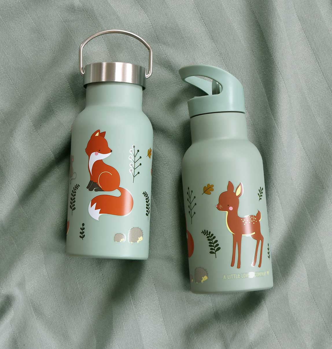 Trinkflasche - Edelstahl / Waldfreunde