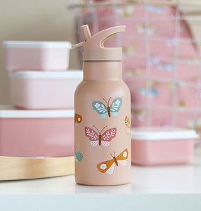 Trinkflasche - Edelstahl / Schmetterlinge