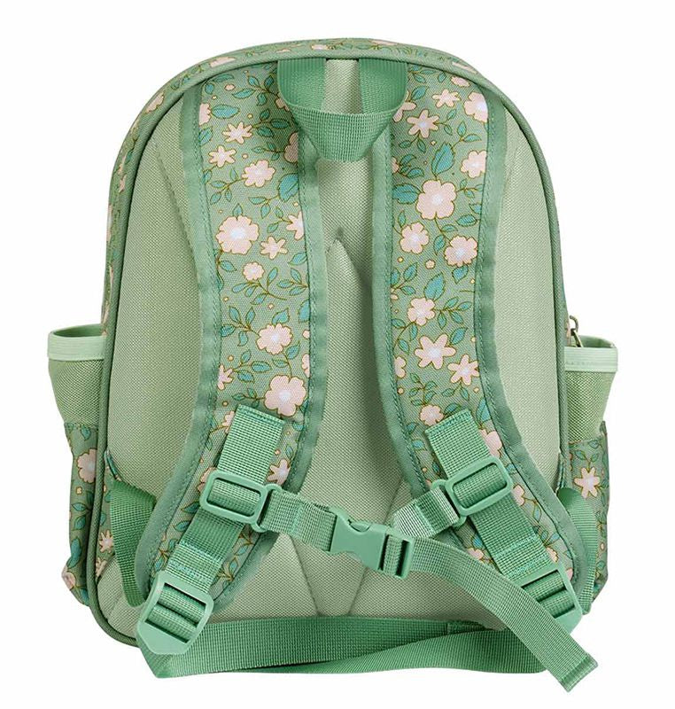 Rucksack mit Isolierfach / Blüten / Salbeigrün