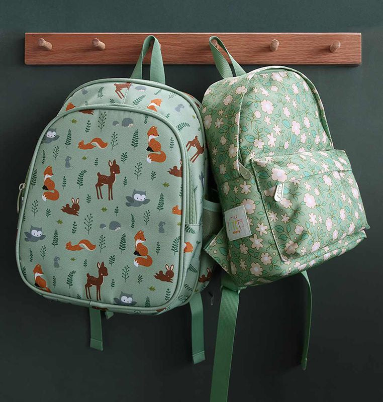 *NEU* Kleiner Rucksack / Blüten / Salbeigrün