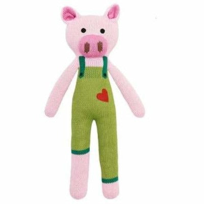 Stricktier / rosa Schwein mit grüner Hose (Handarbeit)