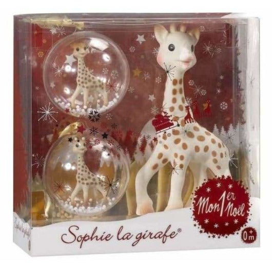 2 Weihnachtsbaumkugeln + 1 Sophie la girafe®