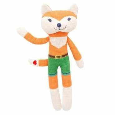 Stricktier / orange Fuchs mit grüner Hose (Handarbeit)